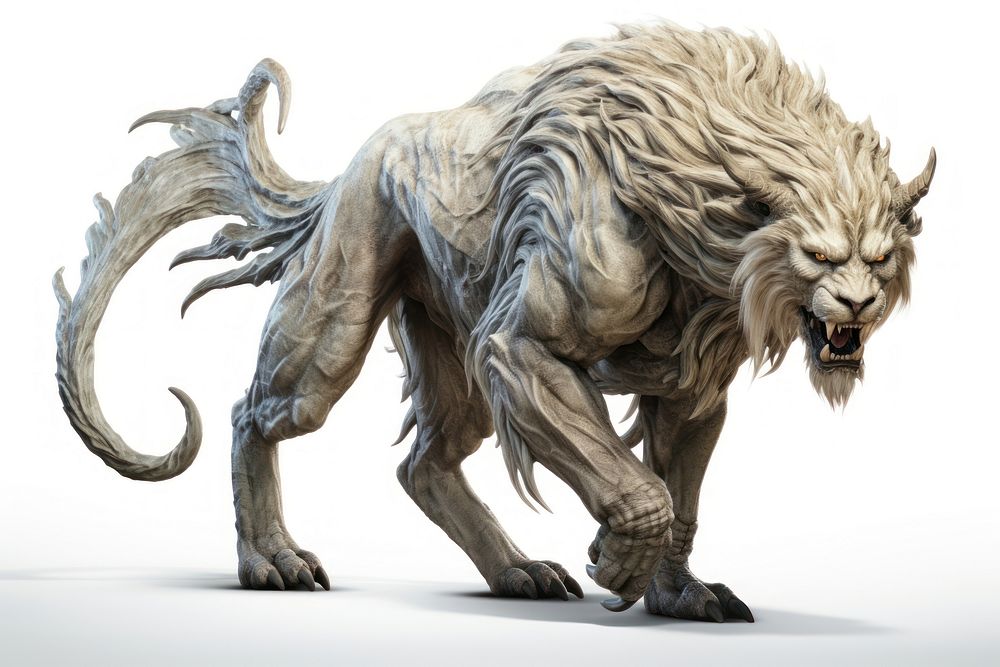 Chimera sculpture animal mammal. AI generated Image by rawpixel.