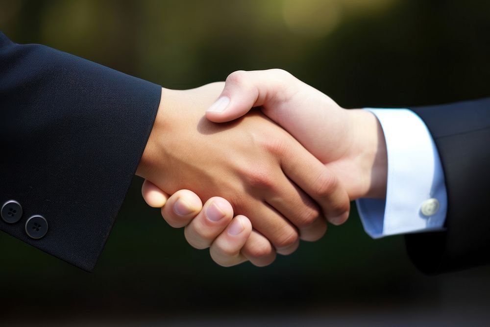Business shake hand handshake togetherness agreement. AI generated Image by rawpixel.