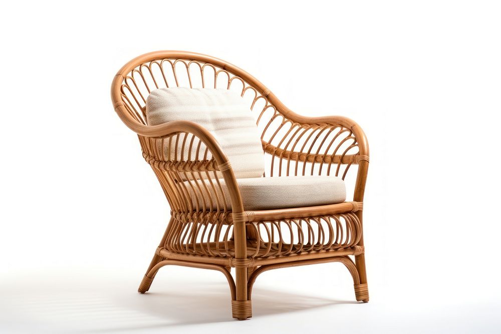 Rattan chair furniture armchair. AI generated Image by rawpixel.