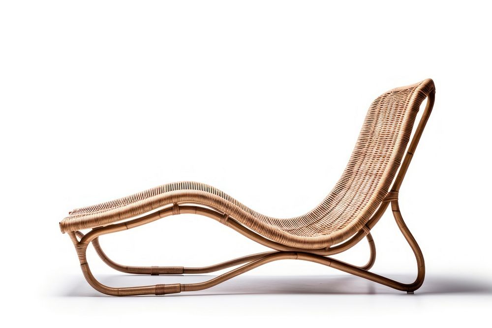 Rattan long chair furniture relaxation. AI generated Image by rawpixel.