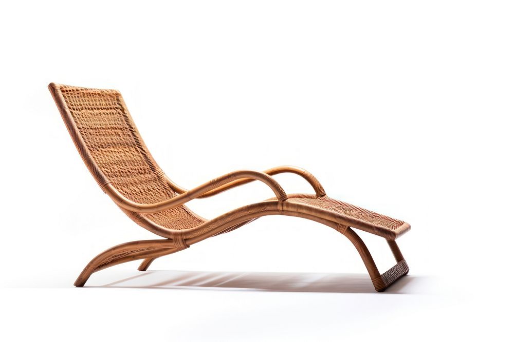 Rattan long chair furniture architecture. AI generated Image by rawpixel.