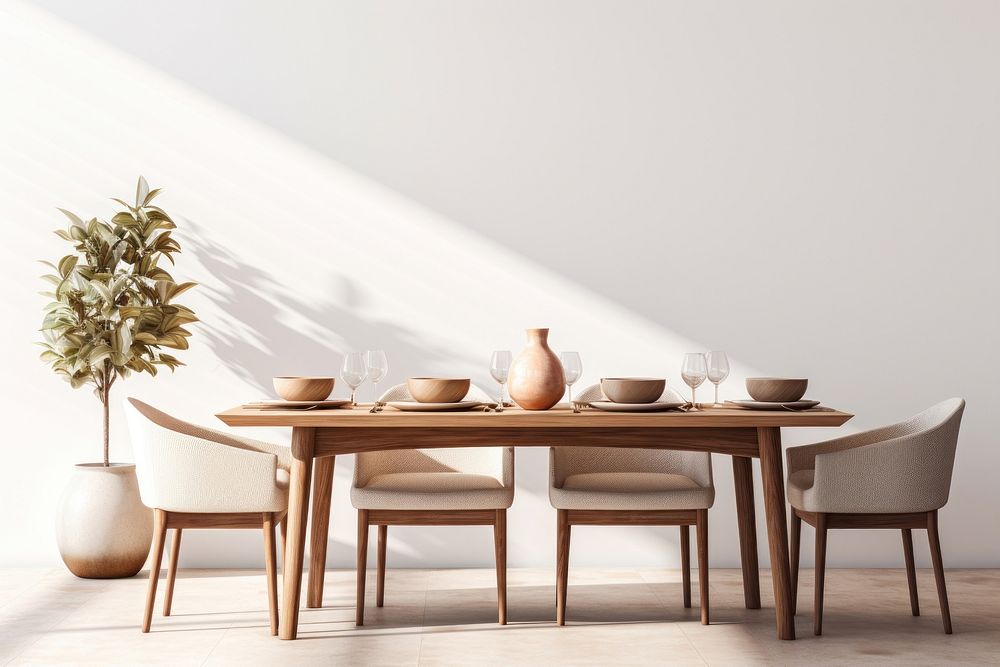 Dining table architecture furniture chair. AI generated Image by rawpixel.