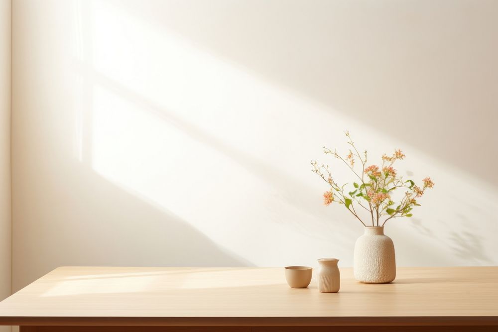 Dining table decoration windowsill furniture. AI generated Image by rawpixel.