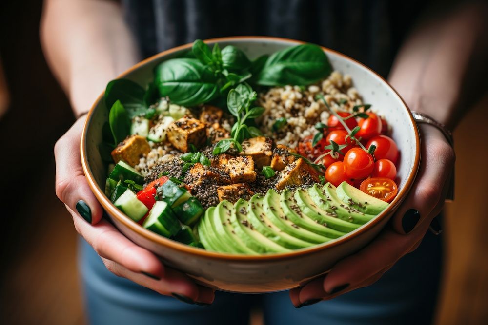 Bowl of healthy salad. AI generated Image by rawpixel.