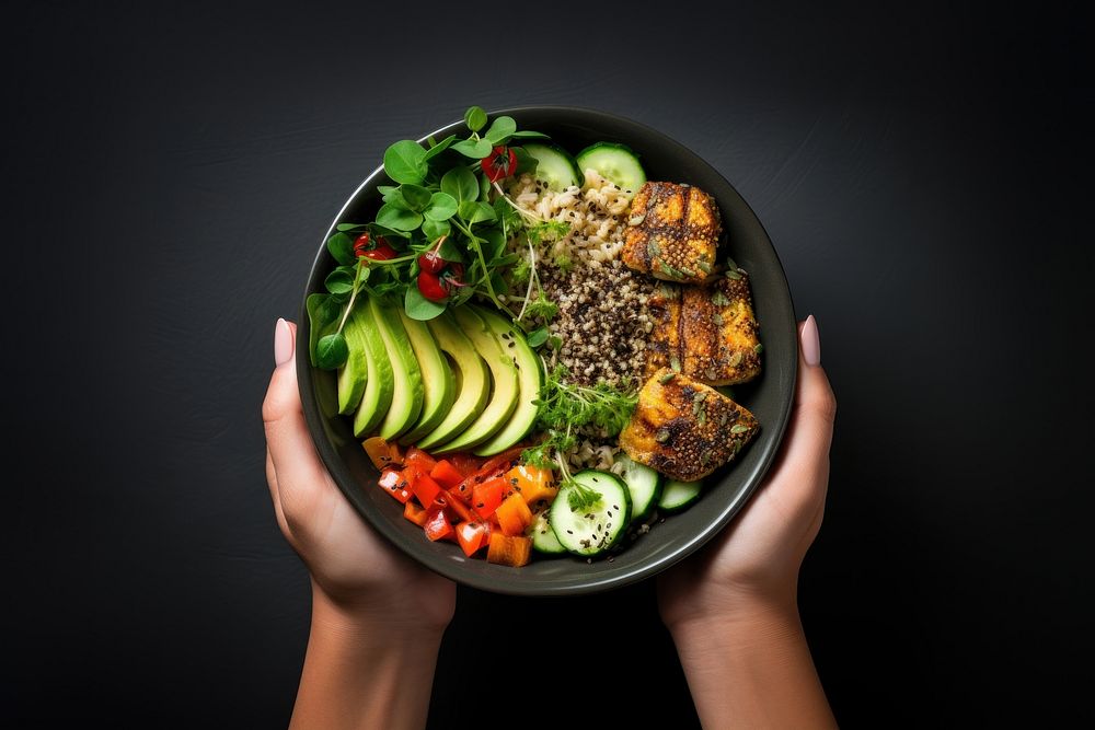 Bowl of healthy salad. AI generated Image by rawpixel.