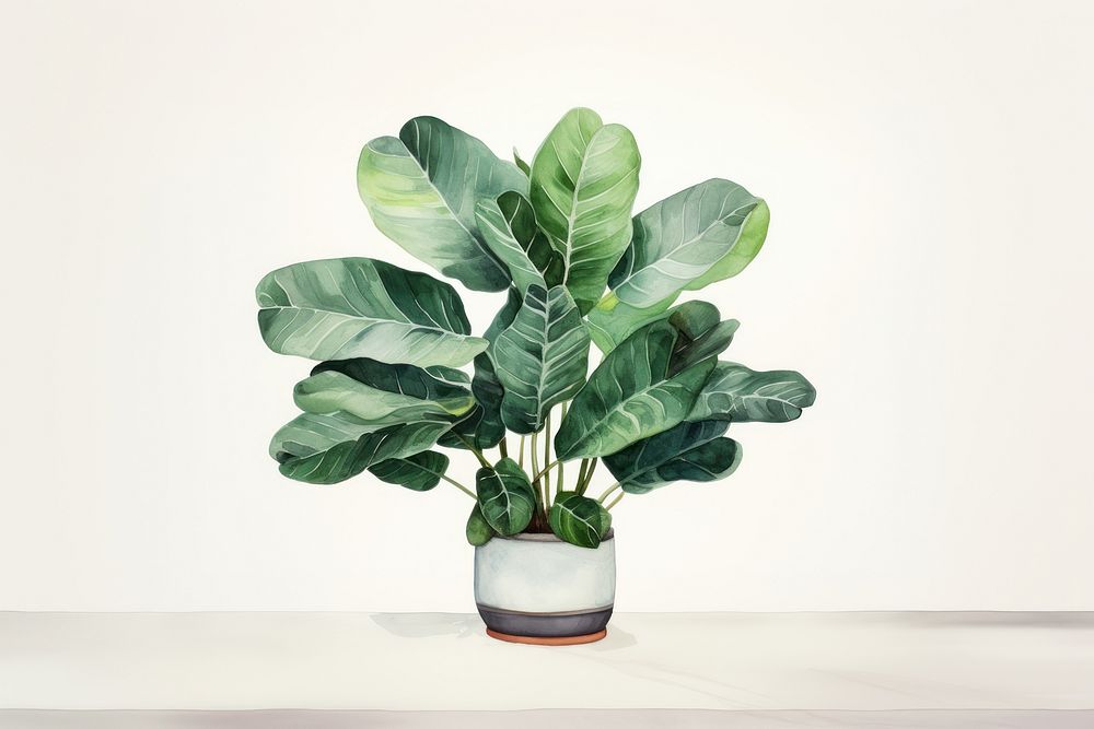 Houseplant vase leaf flowerpot. AI generated Image by rawpixel.