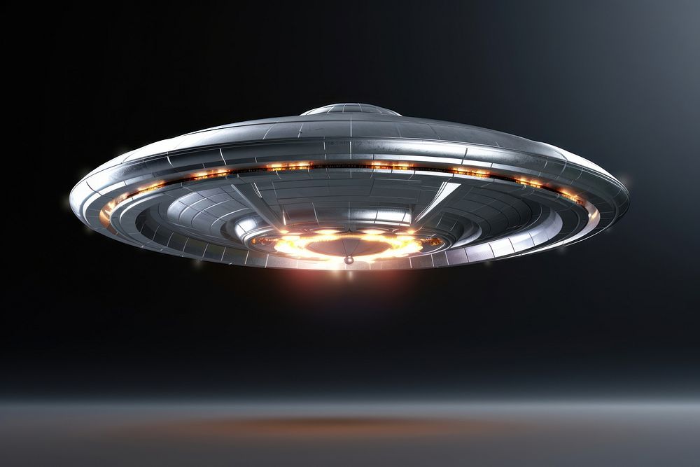 UFO invasion spaceship lighting transportation. AI generated Image by rawpixel.