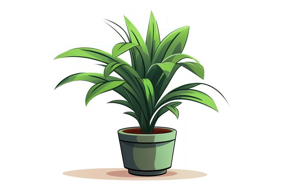 Houseplant cartoon leaf white background. AI generated Image by rawpixel.