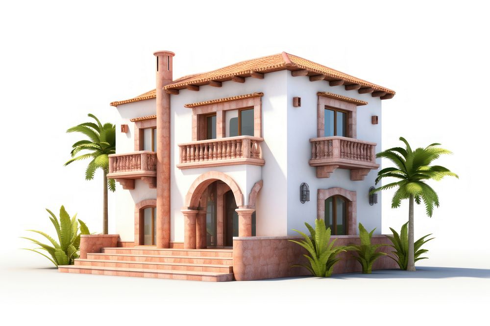 Casa building architecture hacienda house. AI generated Image by rawpixel.