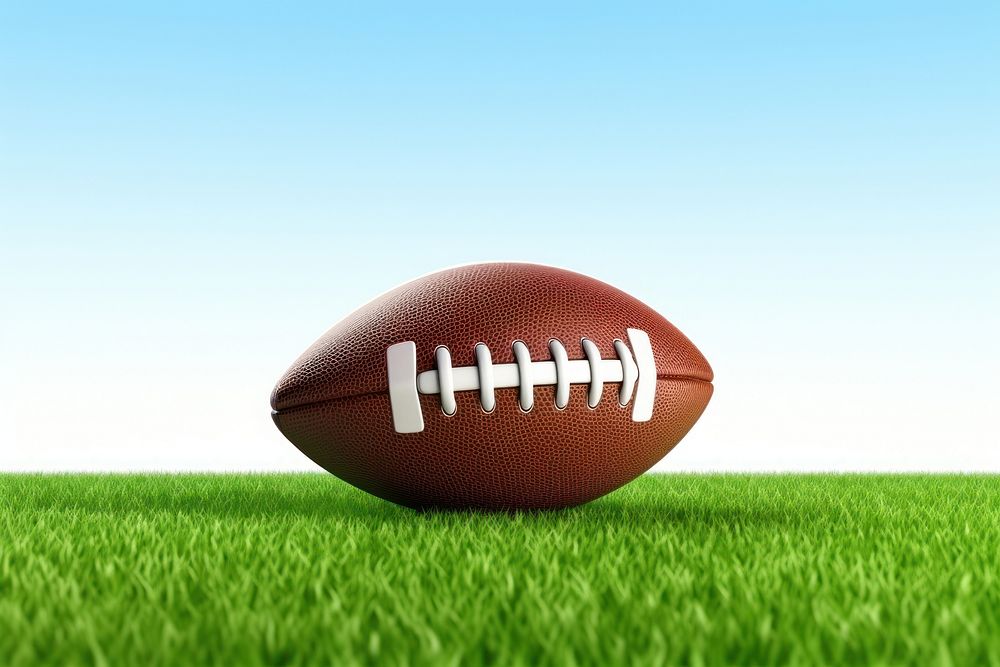 American football sports grass american football. AI generated Image by rawpixel.