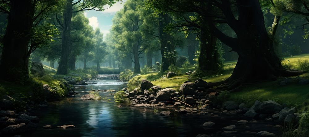 Forest nature wilderness landscape. AI generated Image by rawpixel.