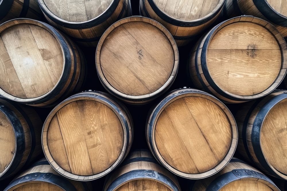 Wooden barrels wine arrangement backgrounds. AI generated Image by rawpixel.