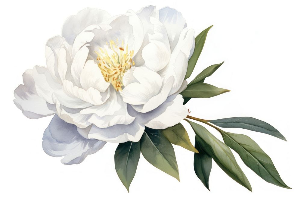 A white peony blossom flower plant. 