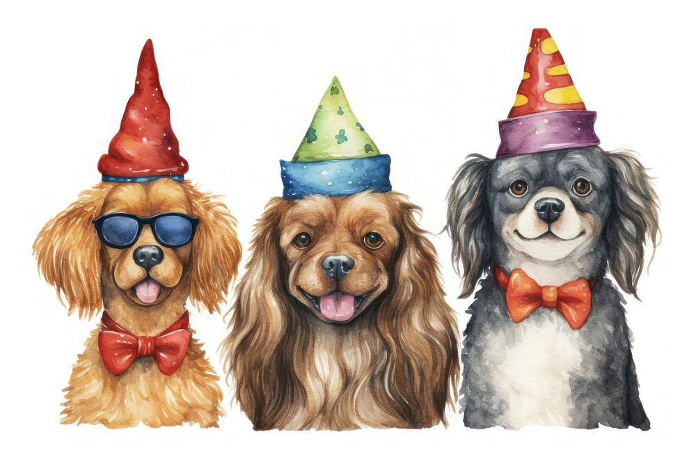 Dog party characters dog portrait glasses. AI generated Image by rawpixel.
