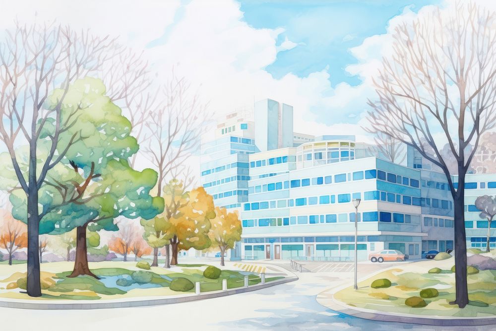 Park hospital architecture outdoors building. AI generated Image by rawpixel.