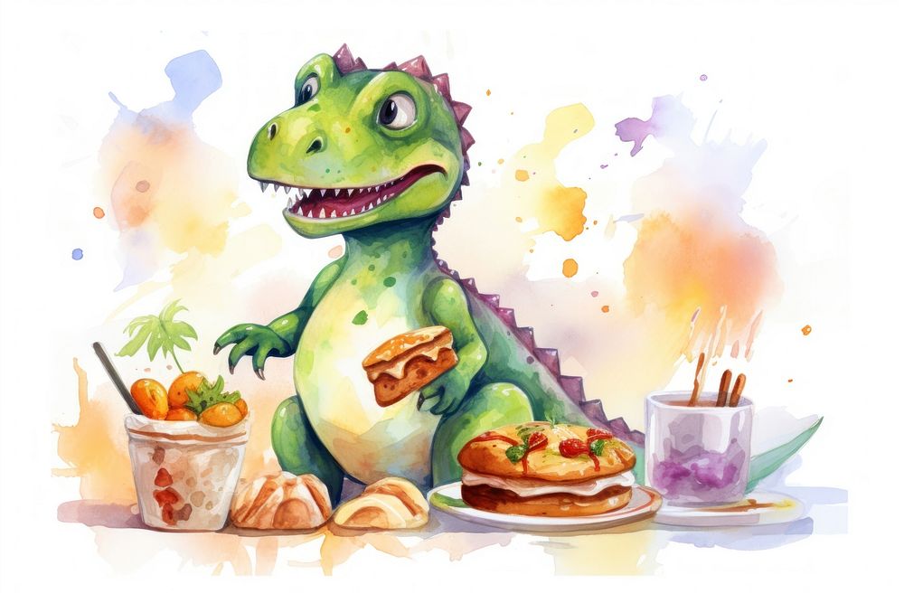 Food dinosaur representation creativity. 