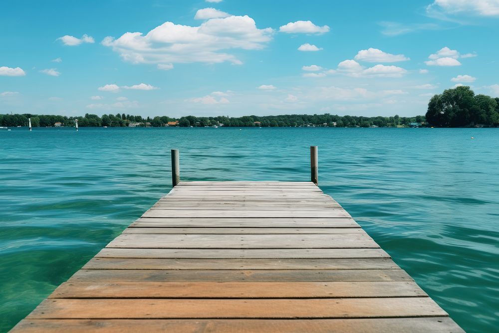 Dock outdoors horizon nature. AI generated Image by rawpixel.