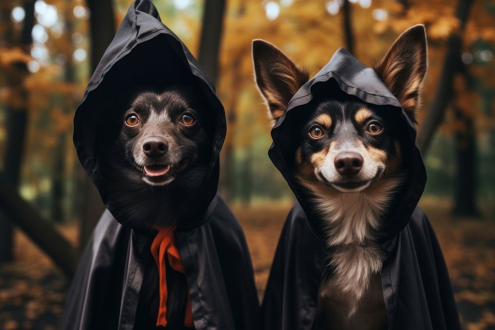 Dogs cosplay halloween photography portrait mammal. AI generated Image by rawpixel.