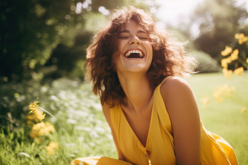 Laughing outdoors summer adult. 