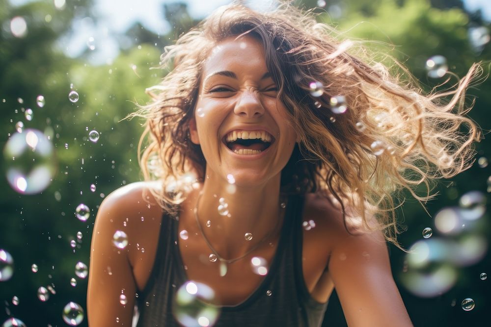 Laughing bubble summer smile. 