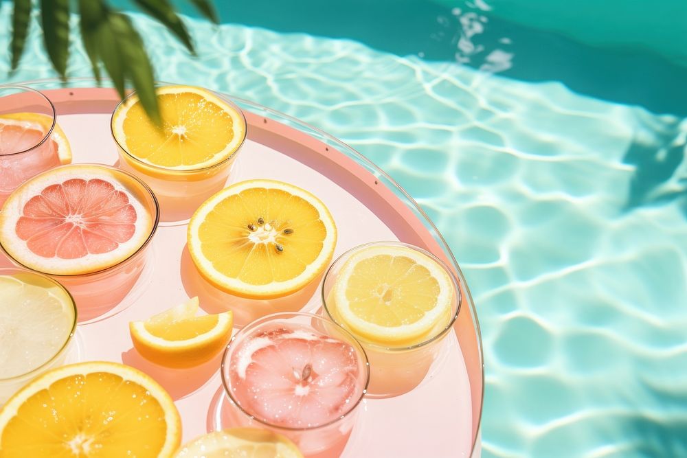 Pool party summer grapefruit lemon. 