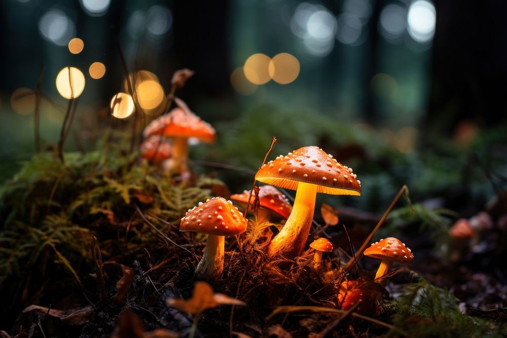 Beautiful mushrooms fungus forest plant. 