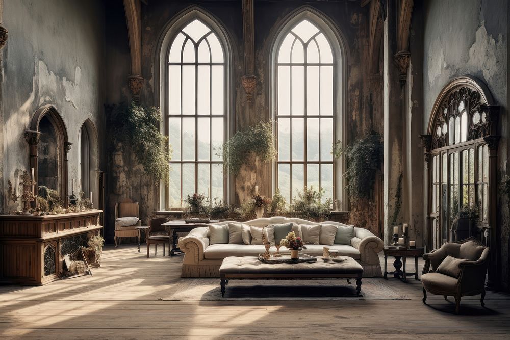 Beautiful castle architecture room furniture. AI generated Image by rawpixel.