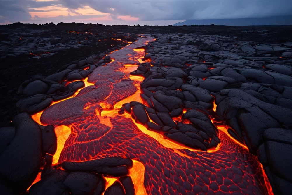 Volcano lava landscape mountain. 