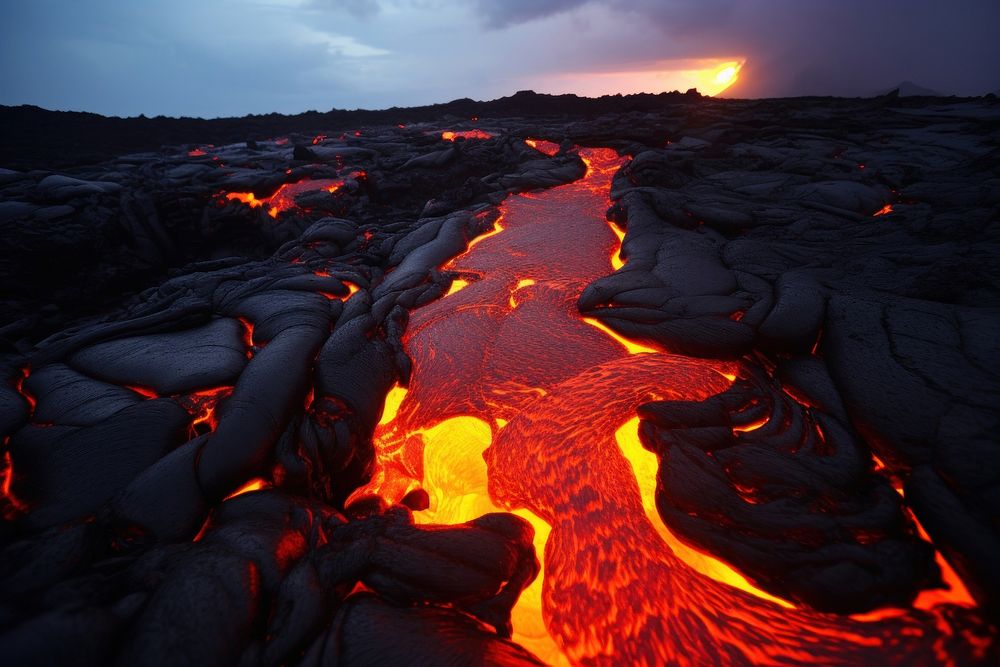 Volcano lava landscape mountain. 