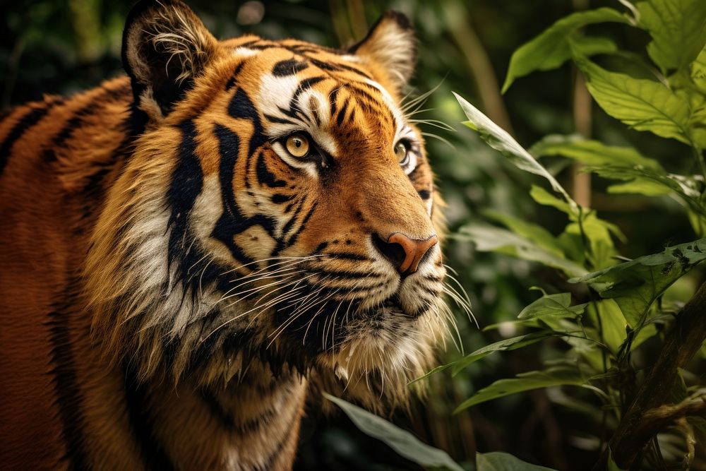 Tiger face wildlife animal mammal. AI generated Image by rawpixel.