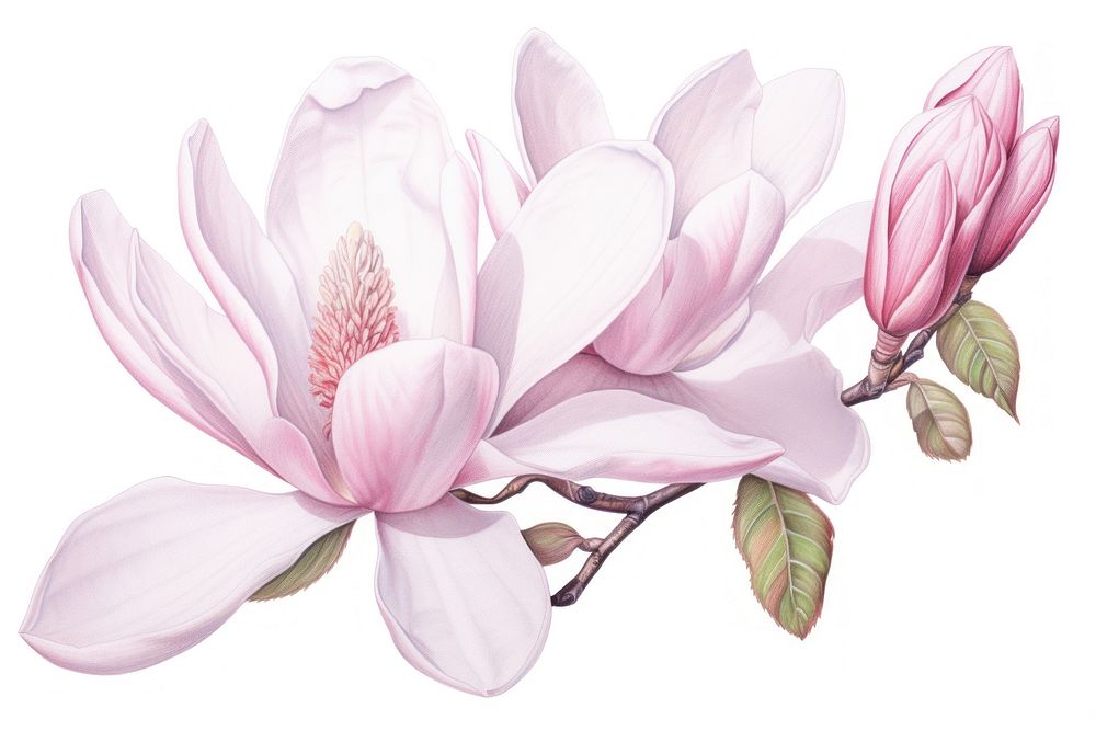 Magnolia flower blossom petal plant. AI generated Image by rawpixel.