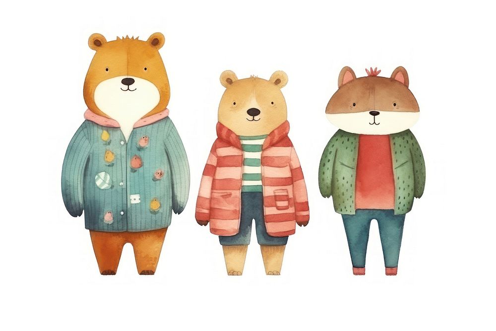 Animal family cartoon cute toy. AI generated Image by rawpixel.