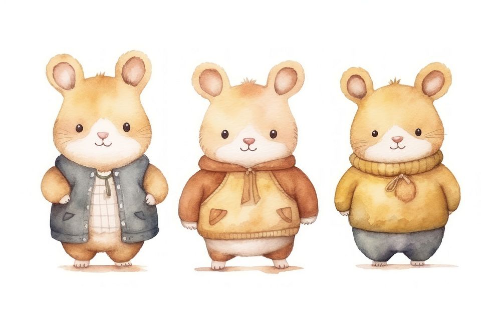Hamster family figurine cartoon animal. AI generated Image by rawpixel.