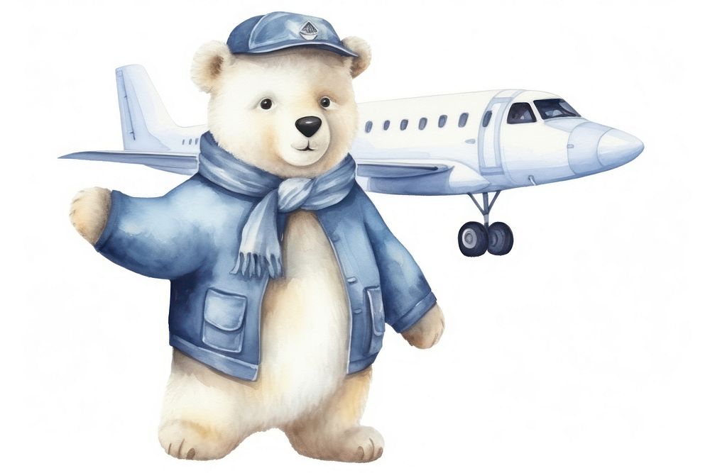 Polar bear aircraft airplane vehicle. AI generated Image by rawpixel.