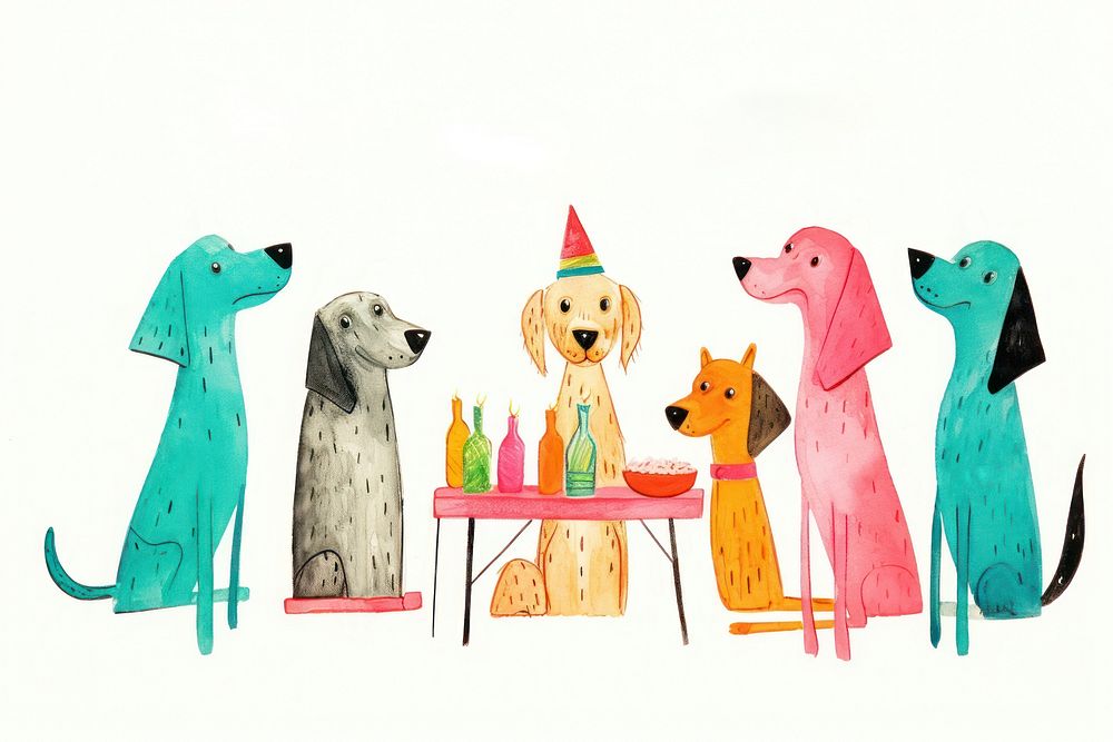 Dog party mammal animal representation. AI generated Image by rawpixel.