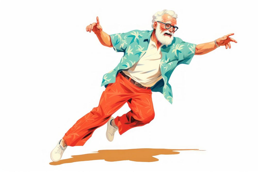 Old man dance dancing glasses adult. AI generated Image by rawpixel.