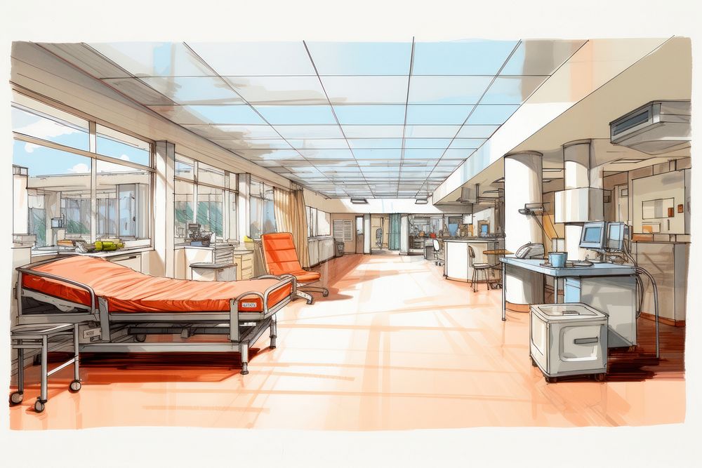 Inside hospital architecture furniture building. AI generated Image by rawpixel.