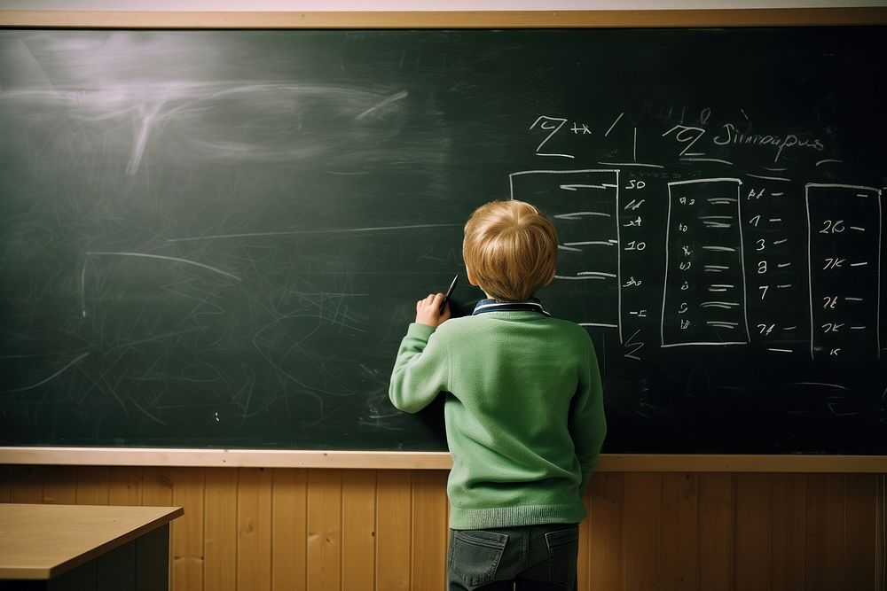 Student blackboard writing school. AI generated Image by rawpixel.