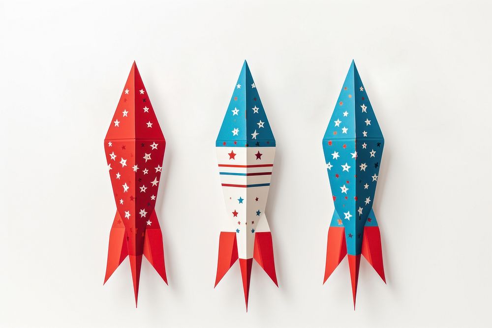 Firework rockets paper art celebration creativity. AI generated Image by rawpixel.