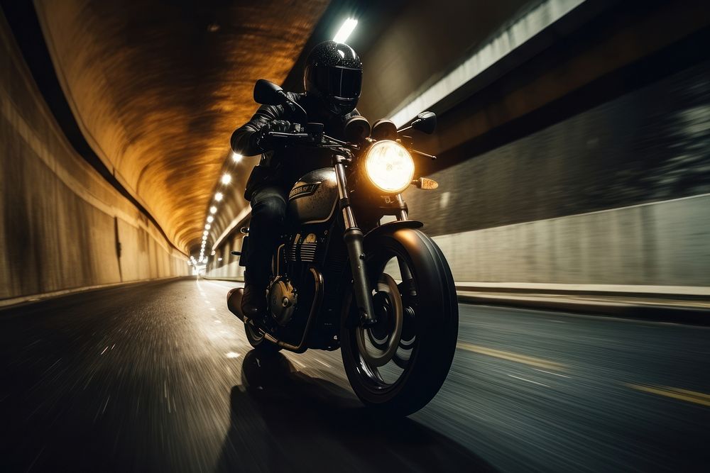 Riding motorcycle vehicle helmet street. AI generated Image by rawpixel.