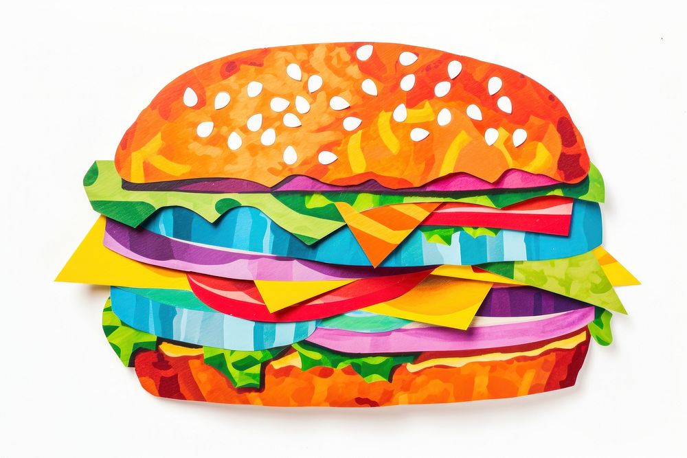 Veggie burger food white background creativity. AI generated Image by rawpixel.