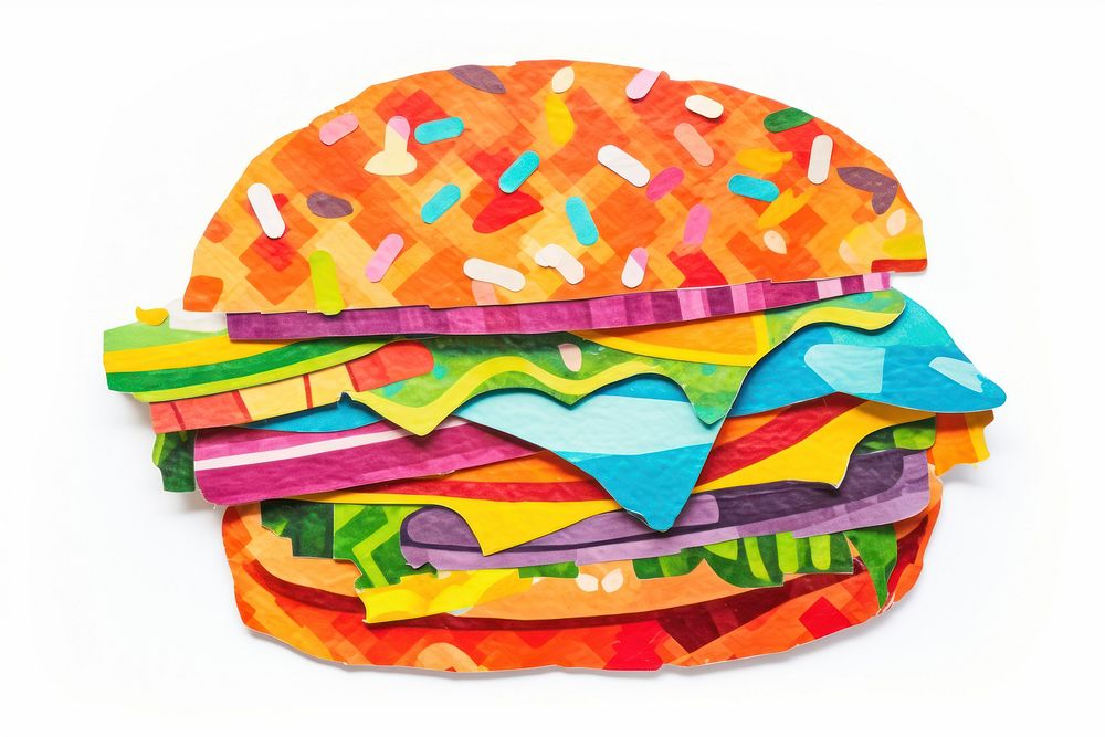 Veggie burger food white background creativity. AI generated Image by rawpixel.