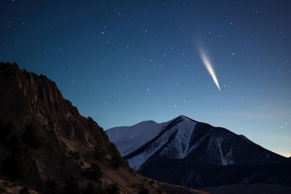 Landscape astronomy mountain outdoors. AI generated Image by rawpixel.