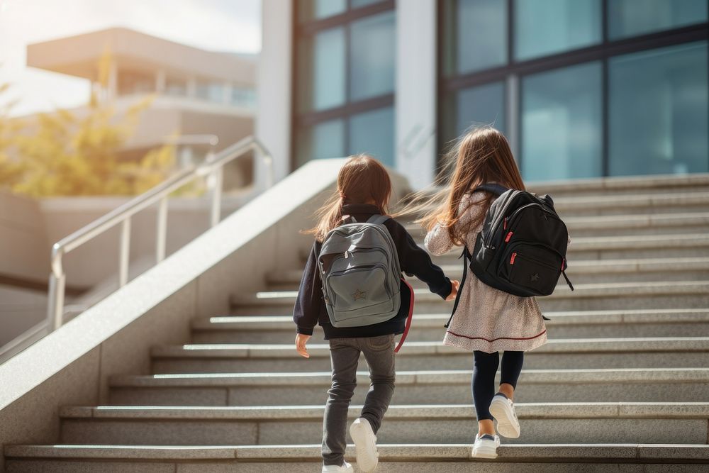 Backpack building footwear walking. AI generated Image by rawpixel.