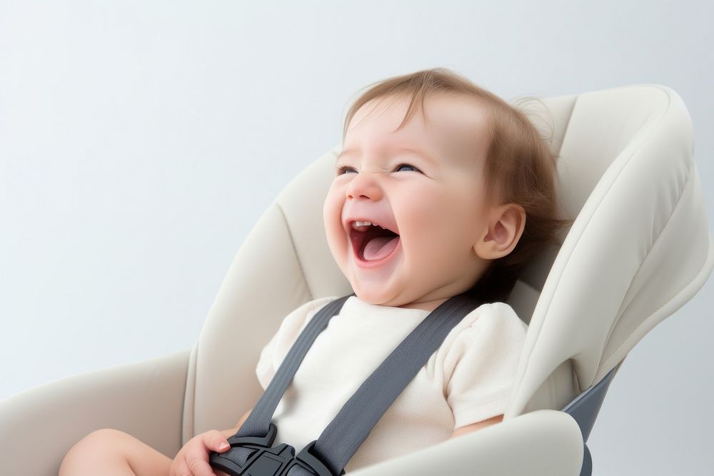 Baby laughing sitting happy. AI generated Image by rawpixel.