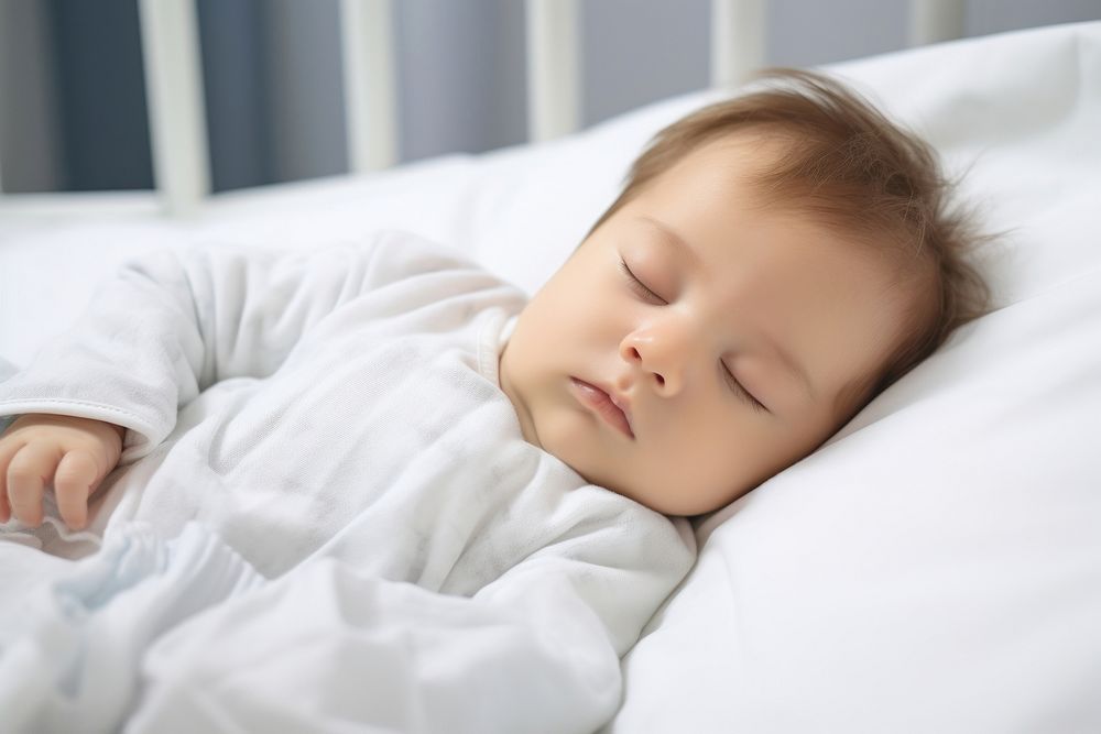 Baby sleeping blanket bed. AI generated Image by rawpixel.