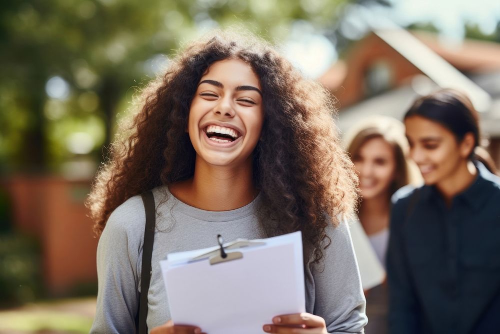 Happy multiracial young student laughing adult happy. 