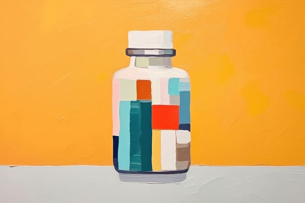 Medicine bottle art jar container. AI generated Image by rawpixel.