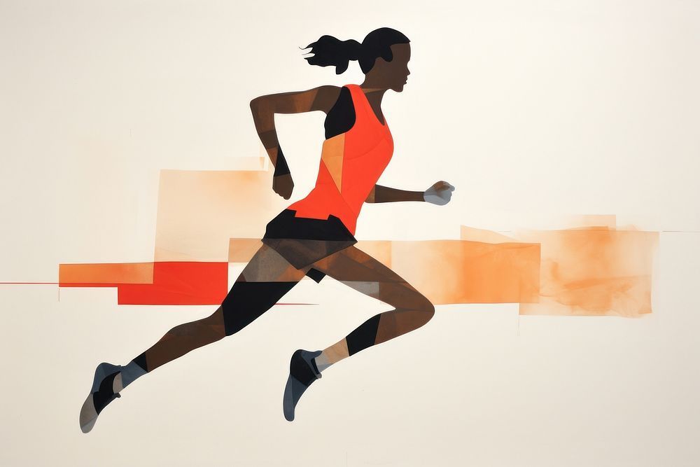Woman athlete running jogging adult art. AI generated Image by rawpixel.