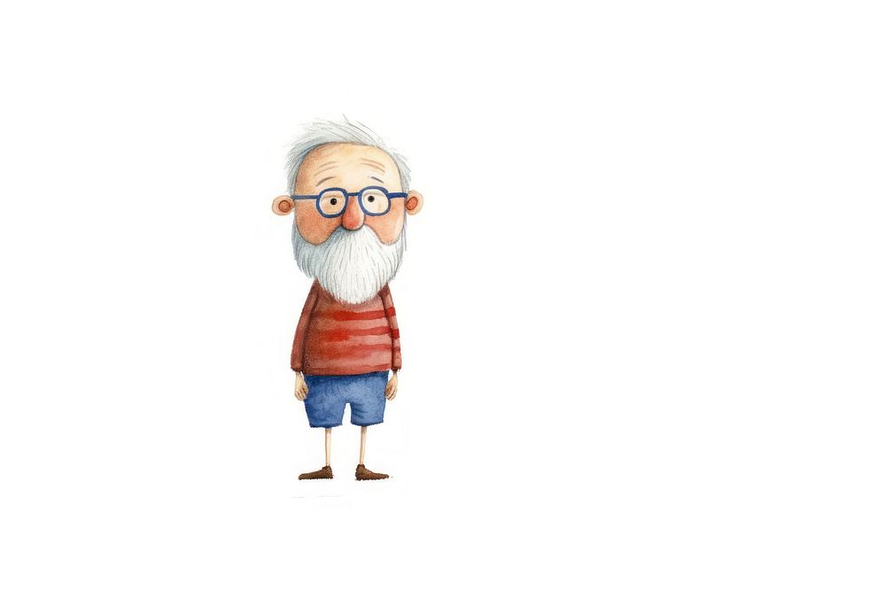 Old man cartoon white background nutcracker. 